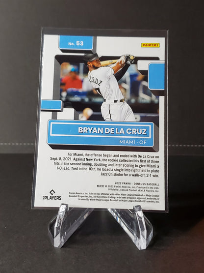 Bryan De La Cruz 2022 Panini Donruss Baseball Rated Rookie #53