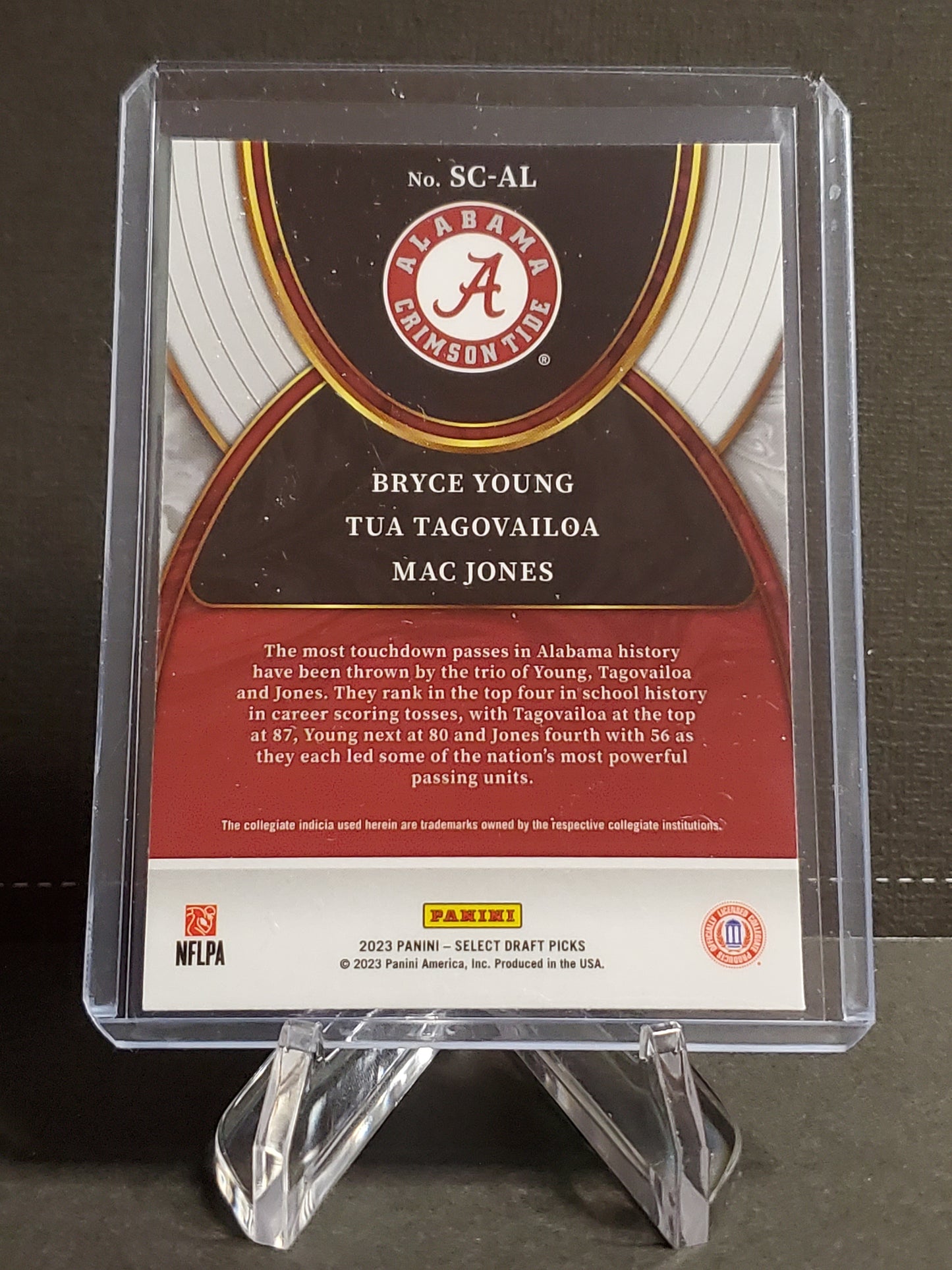 Bryce Young/Tua Tagovailoa/Mac Jones 2023 Panini Select Draft Picks Select Company RC #SC-AL