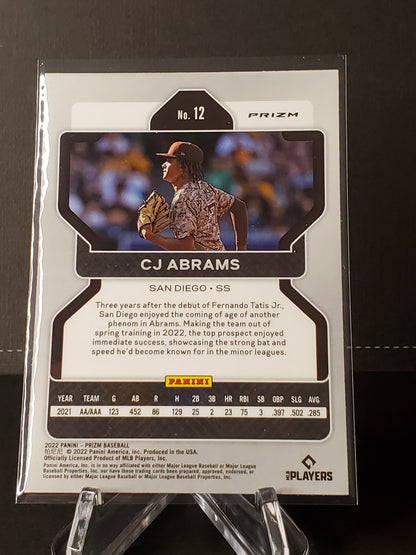 CJ Abrams 2022 Panini Purple Prizm RC #12