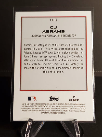 CJ Abrams 2022 Bowman Platinum Renowned Rookies RC #RR-19