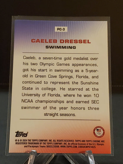 Caeleb Dressel 2024 Topps Chrome US Olympic and Paraolympic Hopefuls For Pride & Country #PC-3