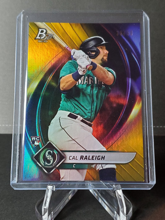 Cal Raleigh 2022 Topps Bowman Platinum GOLD (RC) #83: /50