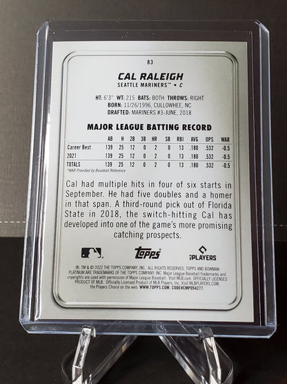 Cal Raleigh 2022 Topps Bowman Platinum GOLD (RC) #83: /50