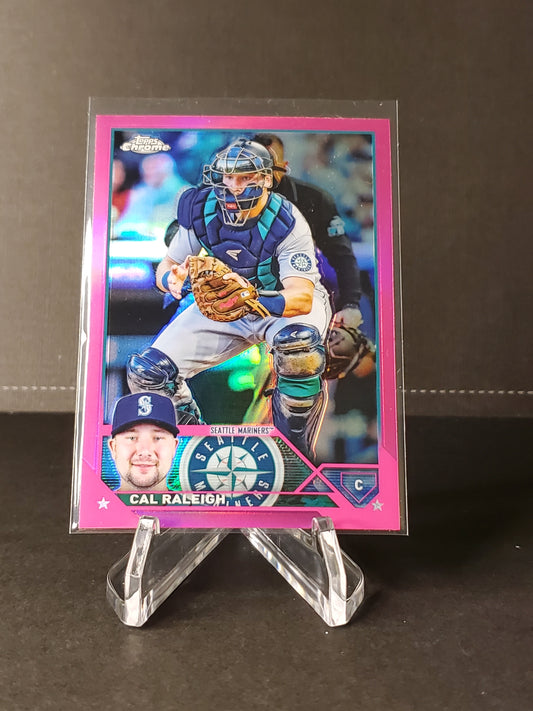 Cal Raleigh 2022 Topps Chrome Pink Refractor #141