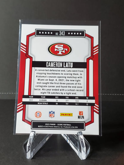 Cameron Latu 2023 Panini Score Football RC #343