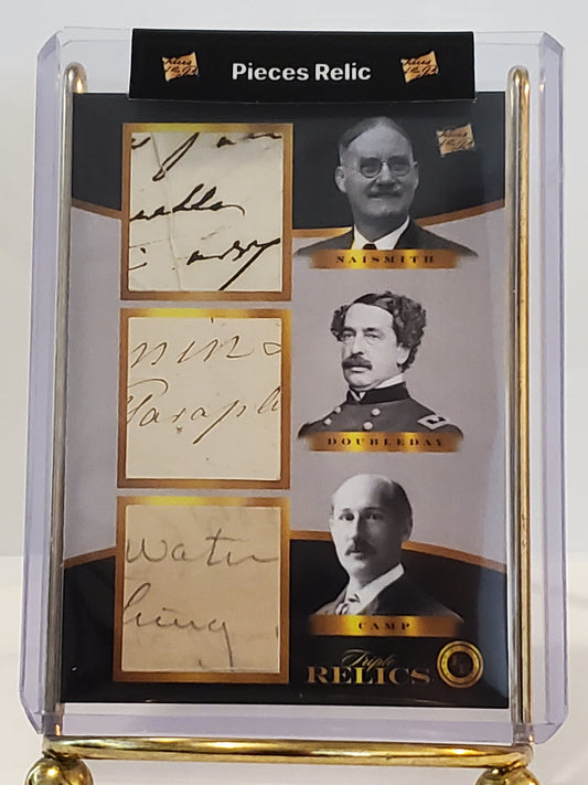2023 Doubleday/Camp/Naismith 2023 Pieces of the Past: Founders Edition Triple Relic - Handwriting