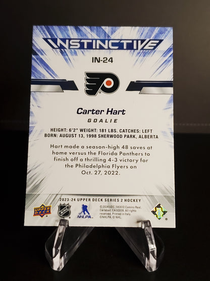 Carter Hart 2023/24 Upper Deck Series 2 Instinctive #IN-24