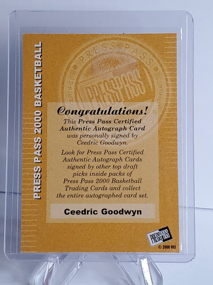 Ceedric Goodwyn 2000 Press Pass Basketball AUTO