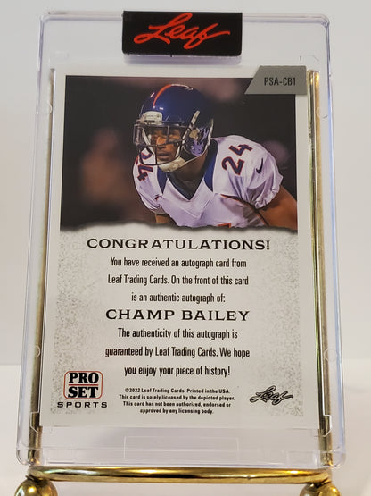 Champ Bailey - 2022 Leaf Pro Set Auto #1/6 - PSA-CB1