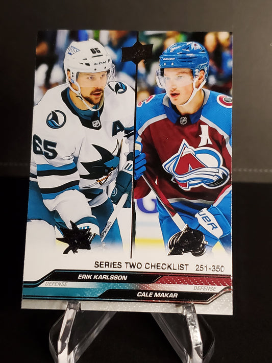 Erik Karlsson / Cale Makar 2023/24 Upper Deck Series 2 Checklist #449