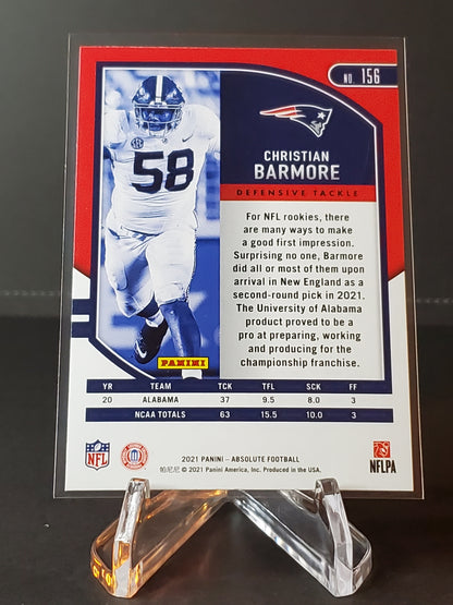 Christian Barmore 2021 Panini Absolute RC #156