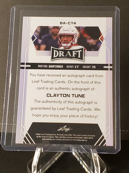 Clayton Tune 2022 Leaf Draft AUTO RC #BA-CT4