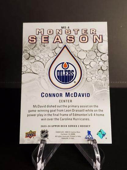 Connor McDavid 2023/24 Upper Deck Series 2 Monster Season #MS-4