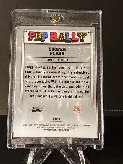 2025 Bowman Chrome U Cooper Flagg - Pep Rally INSERT # PR-6