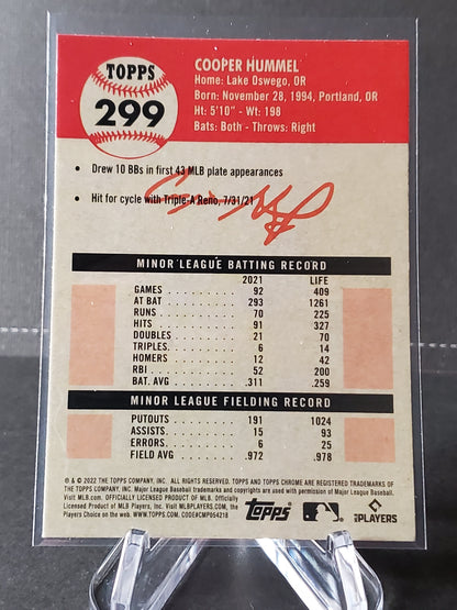 Cooper Hummel 2023 Topps Chrome Platinum RC #299