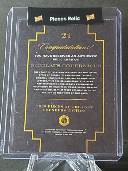 Nicolaus Copernicus 2023 Pieces of the Past: Founders Edition Authentic Relic #21