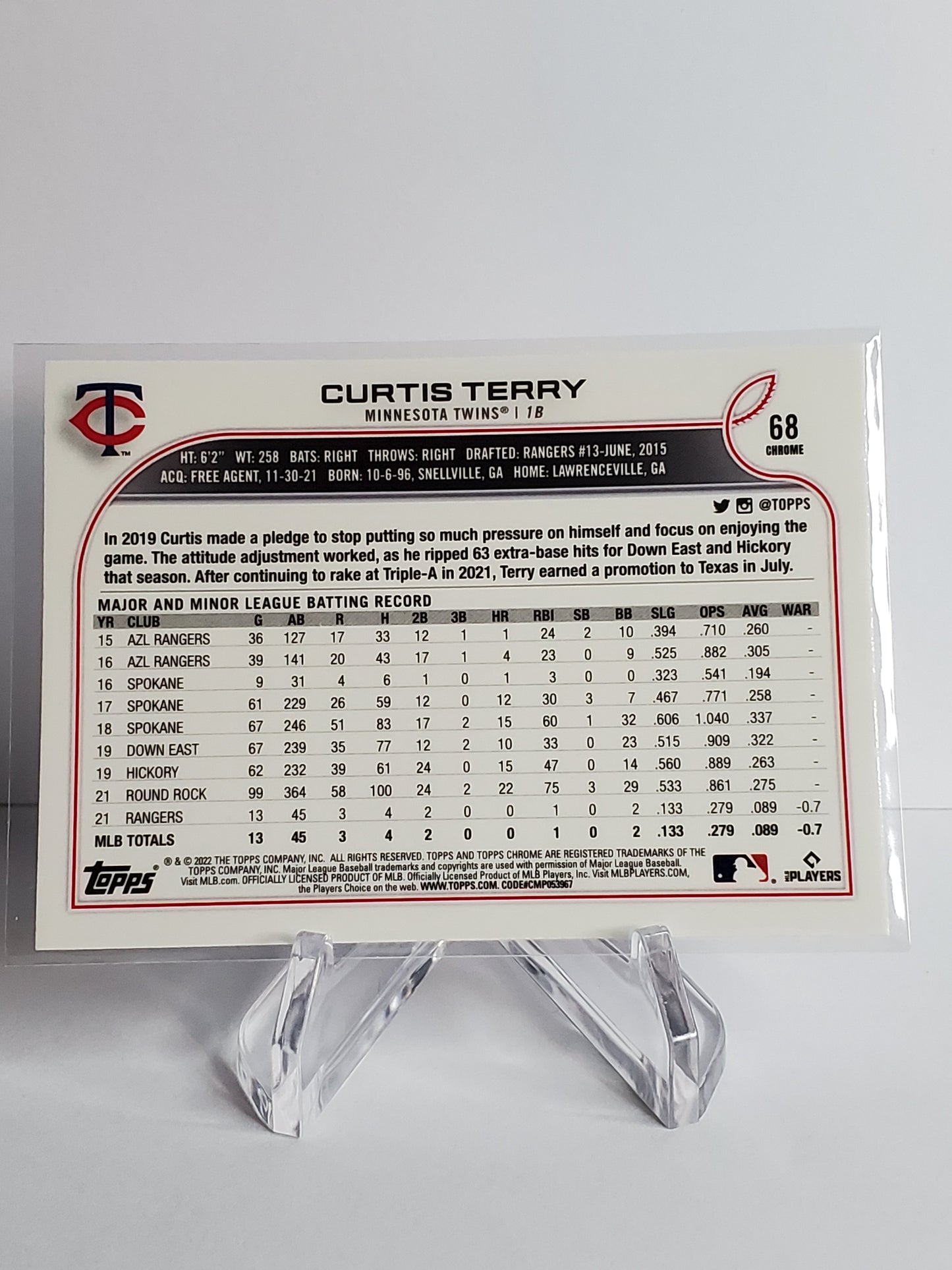 Curtis Terry 2022 Topps Chrome RC #68
