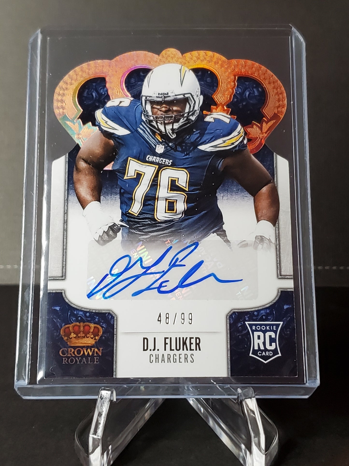 D.J. Fluker 2013 Panini Crown Royale Football GOLD Die-Cut (RC) #135: /99