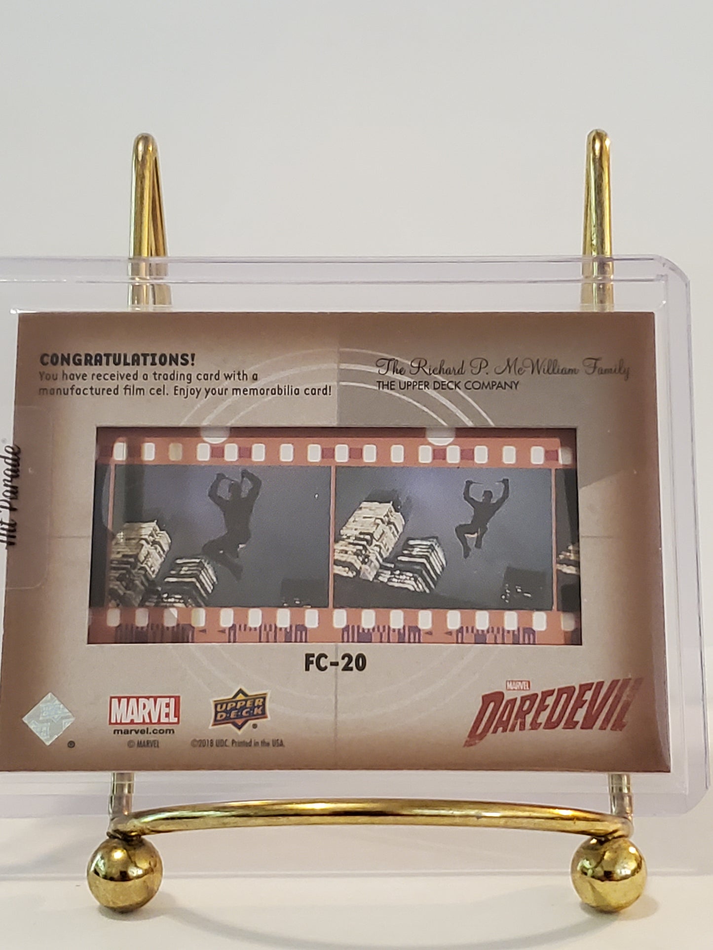 Daredevil Film Cel - 2018 Marvel Season Card #FC-20