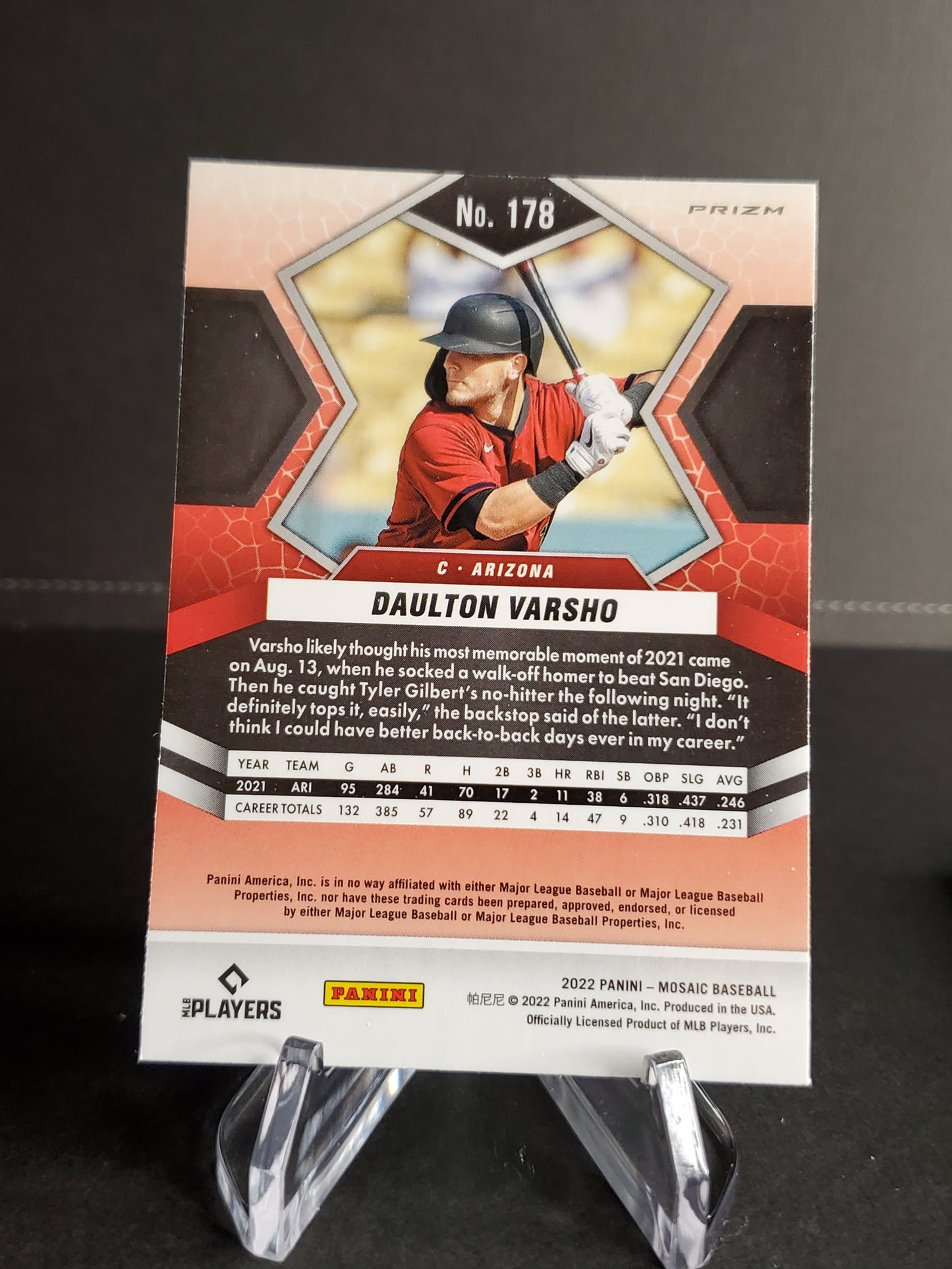Daulton Varsho 2022 Panini Mosaic Orange Prizm #178