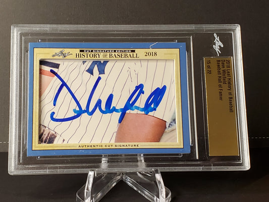 Dave Winfield 2018 Leaf History of Baseball Cut AUTO #'d 15/22