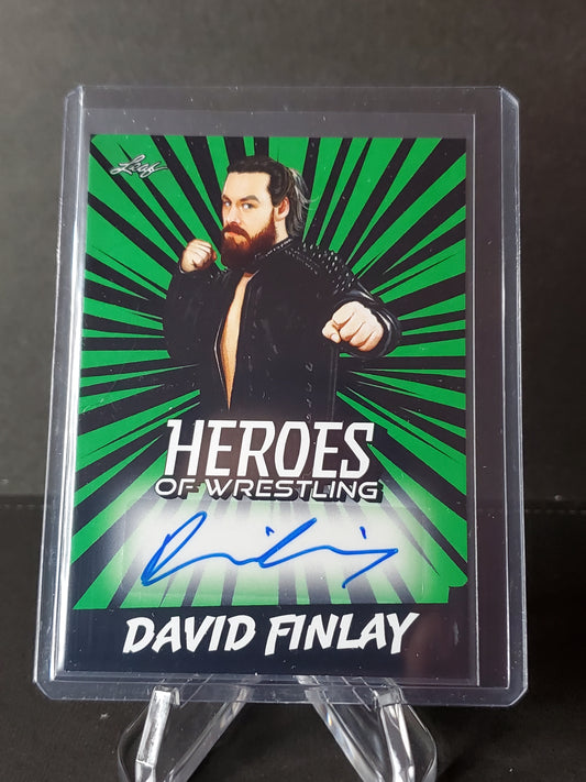 David Finlay 2023 Leaf Heroes of Wrestling AUTO Green #BA-DF1