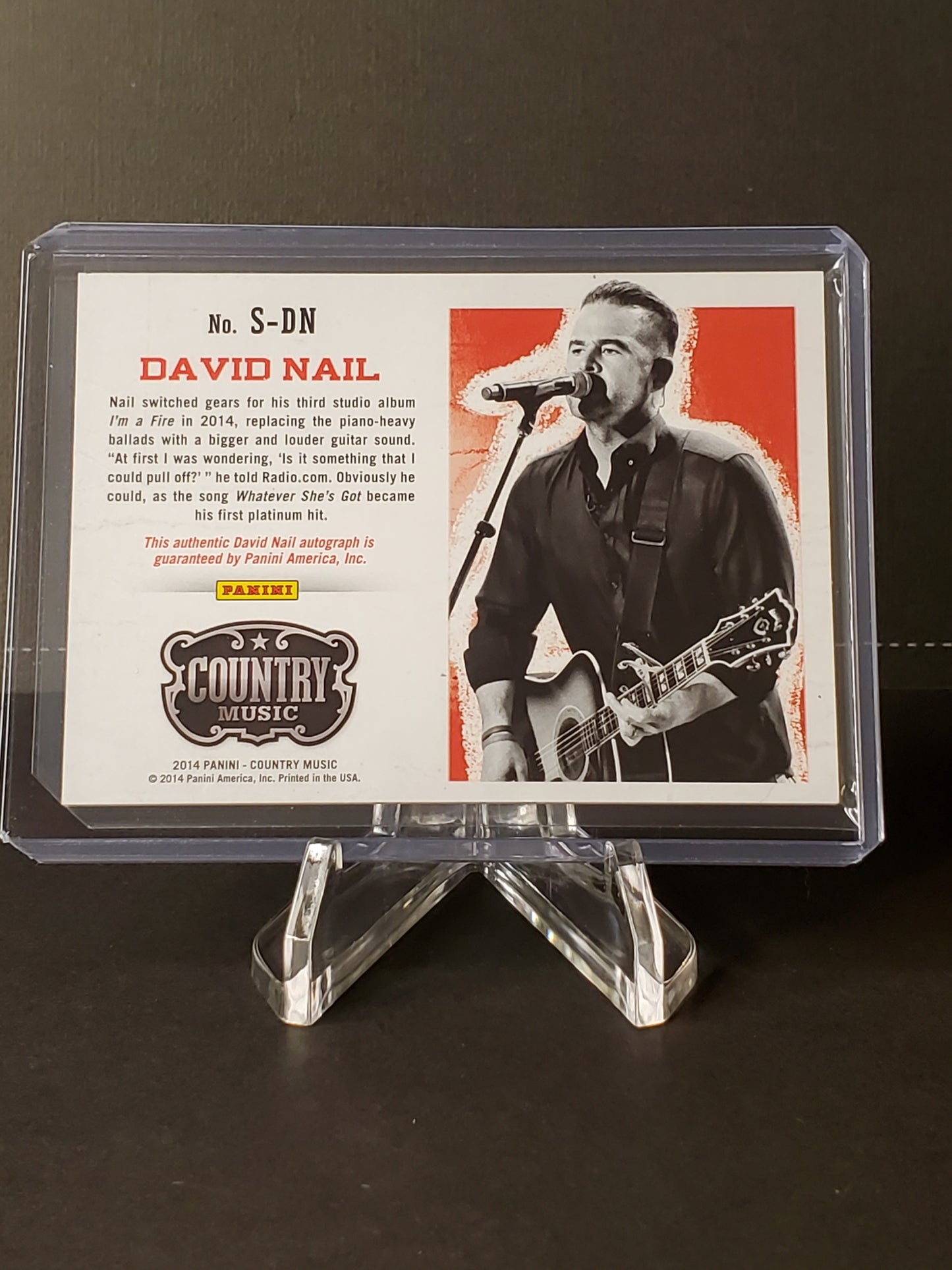 David Nail 2014 Panini Country Music AUTO #S-DN: /344