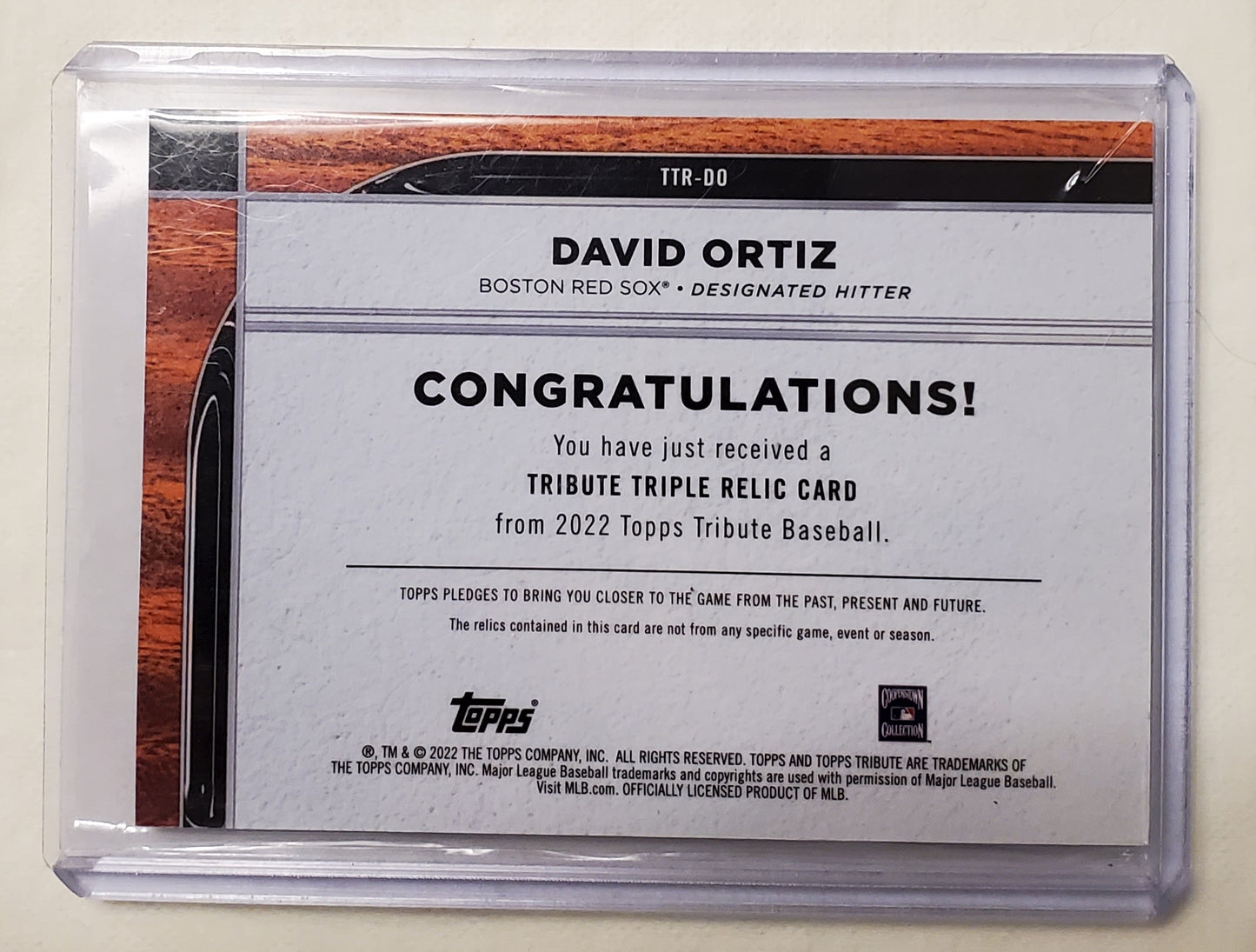 David Ortiz 2022 Topps Tribute Triple Relic #TTR-DO /299