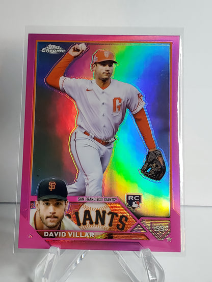 David Villar 2023 Topps Chrome RC Pink Parallel #117