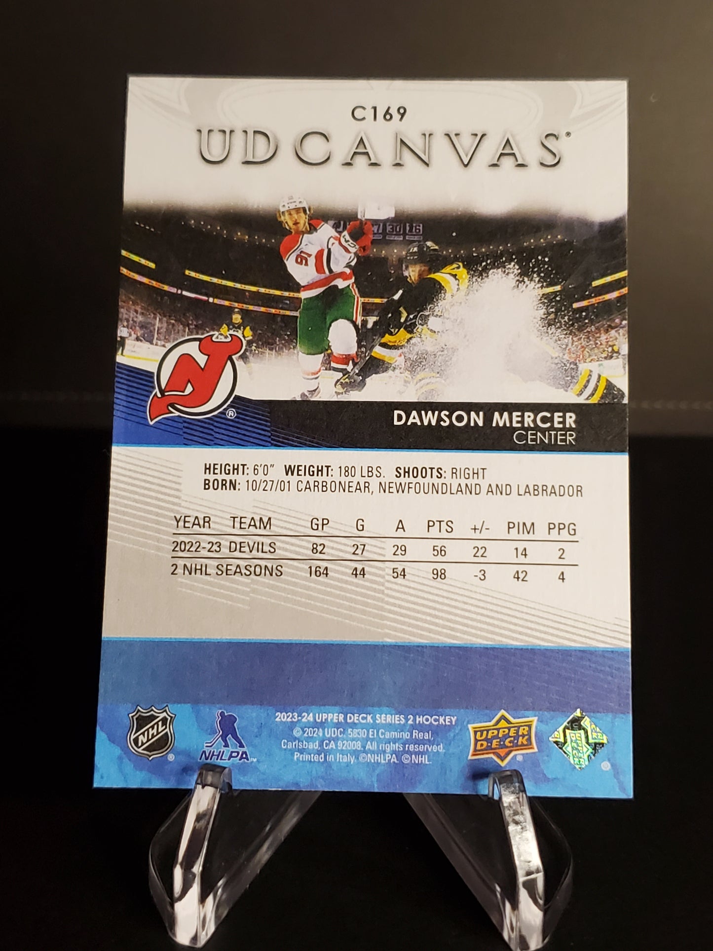 Dawson Mercer 2023/24 Upper Deck Series 2 Canvas #C169