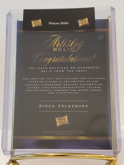 Diego Velazquez 2023 Pieces of the Past: 7 Year Edition Authentic Artistry Relic