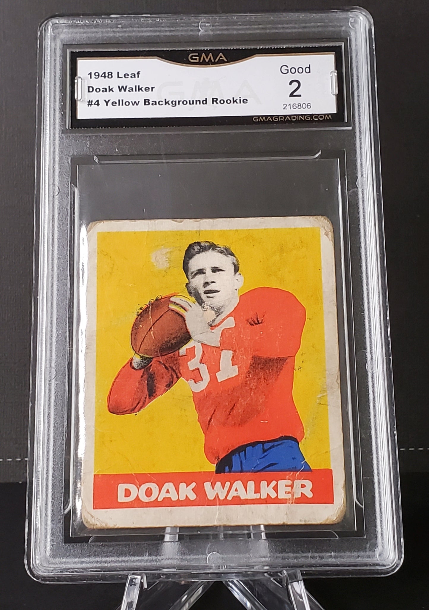 Doak Walker 1948 Leaf Yellow Background RC #4 (GMA 2)