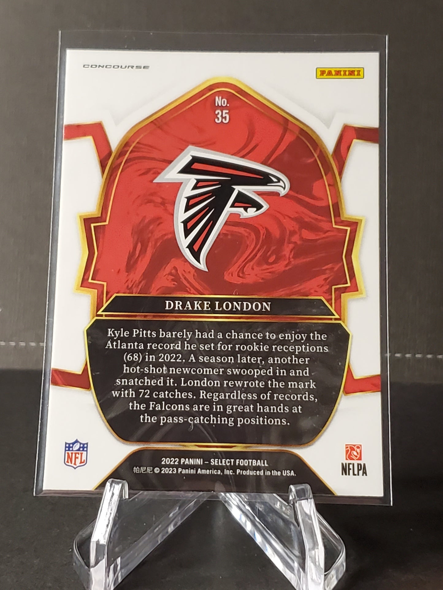 Drake London 2022 Panini Select RC Silver Concourse #35