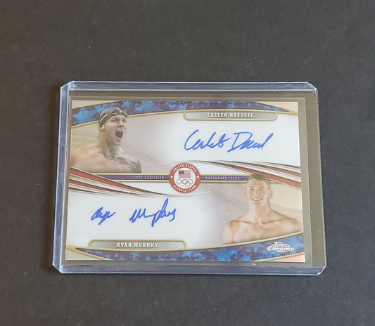 Caeleb Dressel / Ryan Murphy 2024 Topps Chrome US Olympic and Paraolympic Hopefuls Dual AUTO /25 #DA-DM