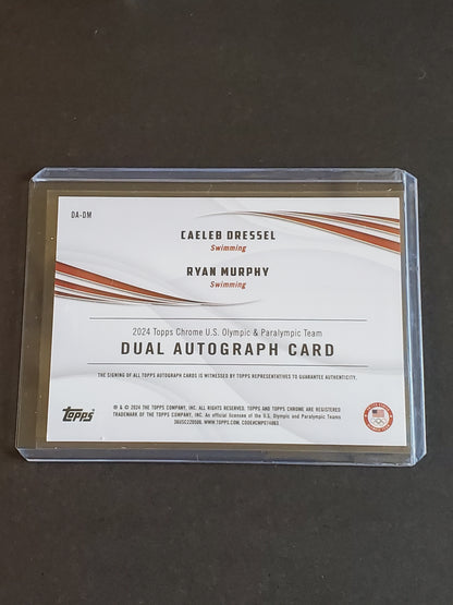 Caeleb Dressel / Ryan Murphy 2024 Topps Chrome US Olympic and Paraolympic Hopefuls Dual AUTO /25 #DA-DM
