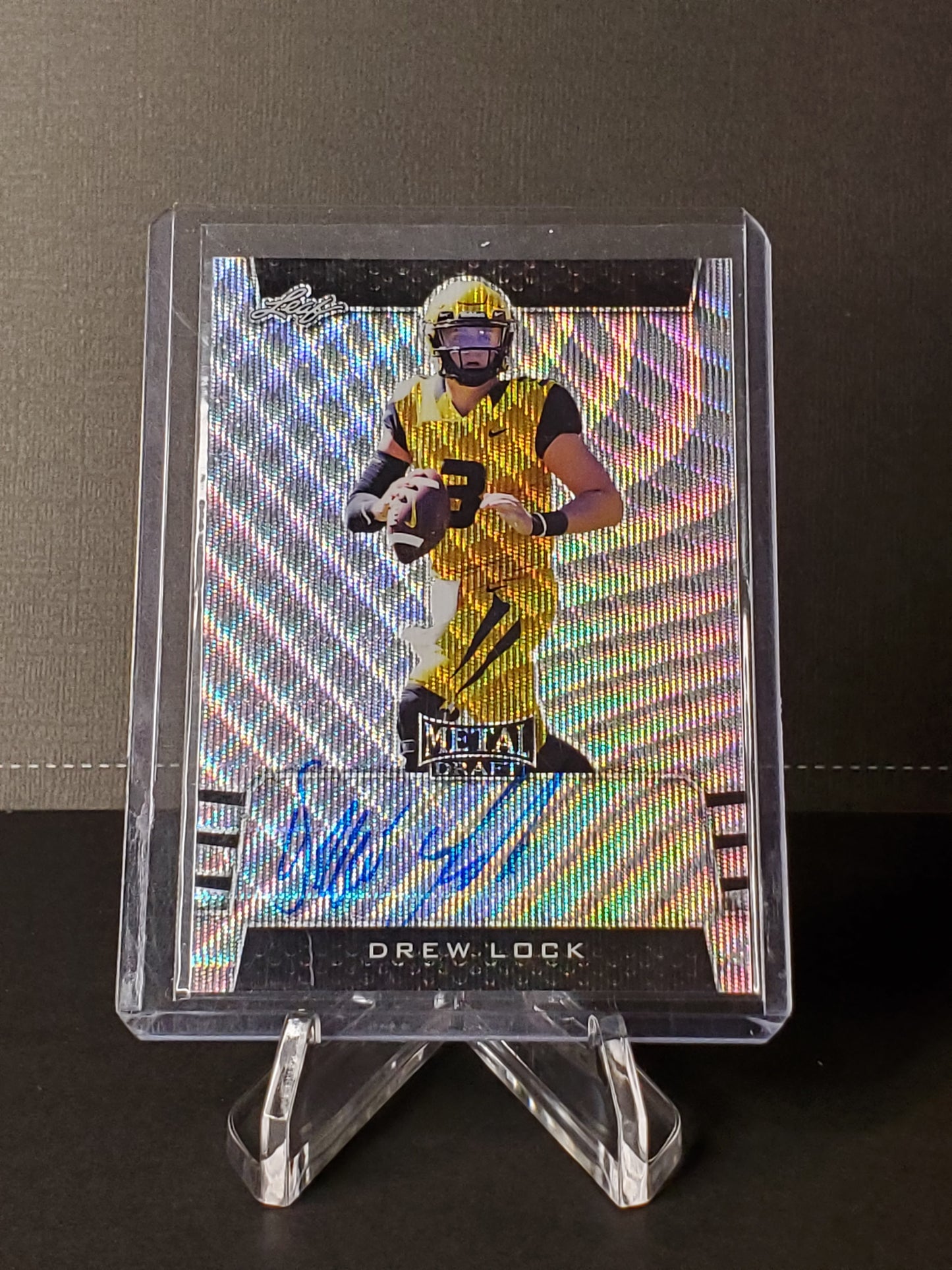 Drew Lock 2019 Leaf Metal Draft AUTO #BA-DL1