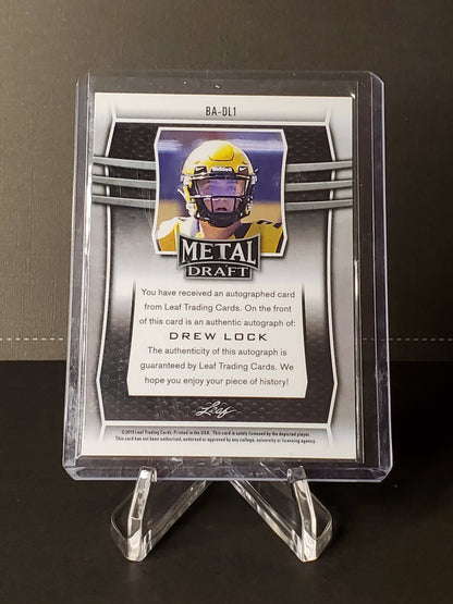 Drew Lock 2019 Leaf Metal Draft AUTO #BA-DL1