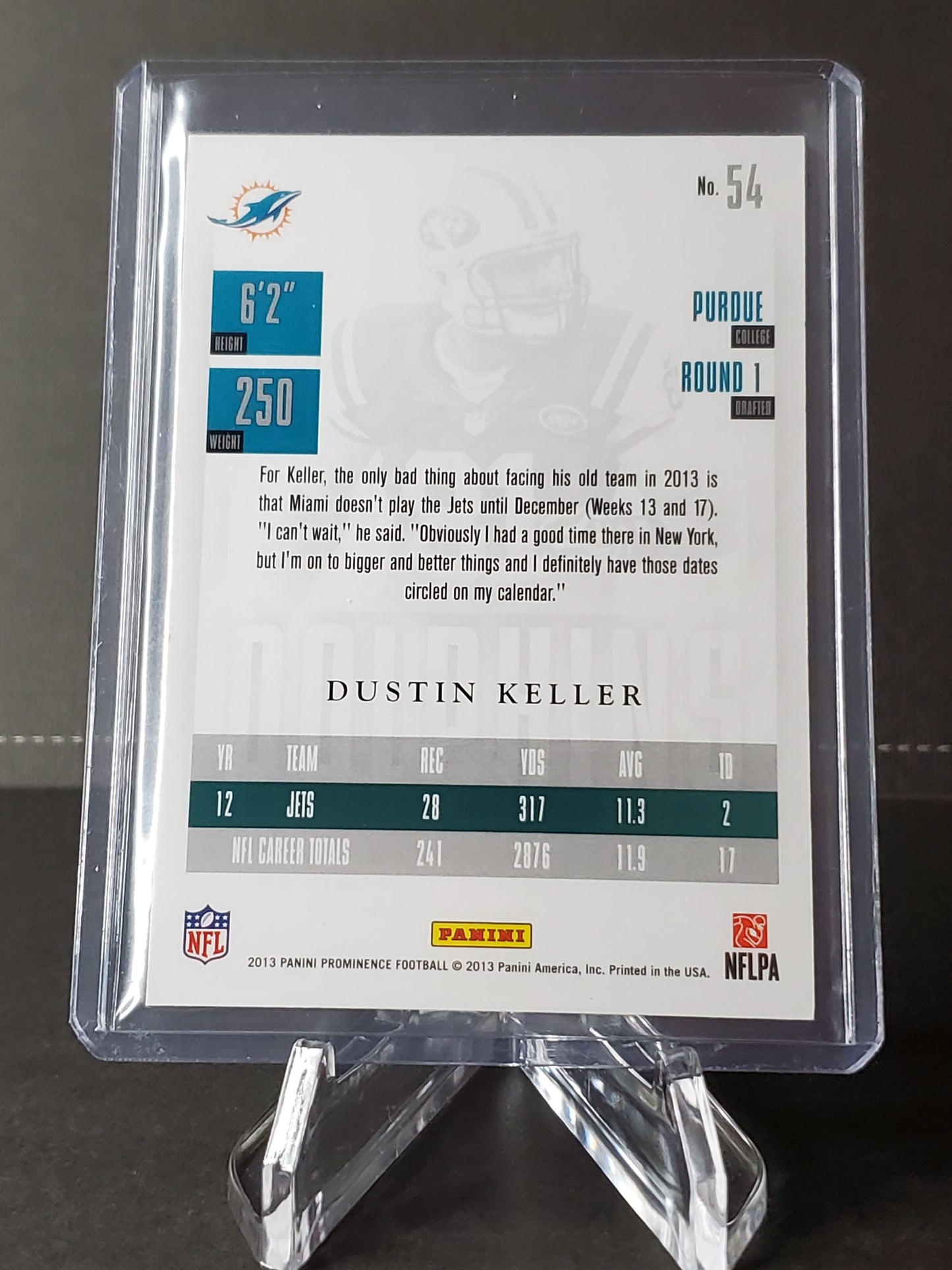 Dustin Keller 2013 Panini Prominence Football #54: /199