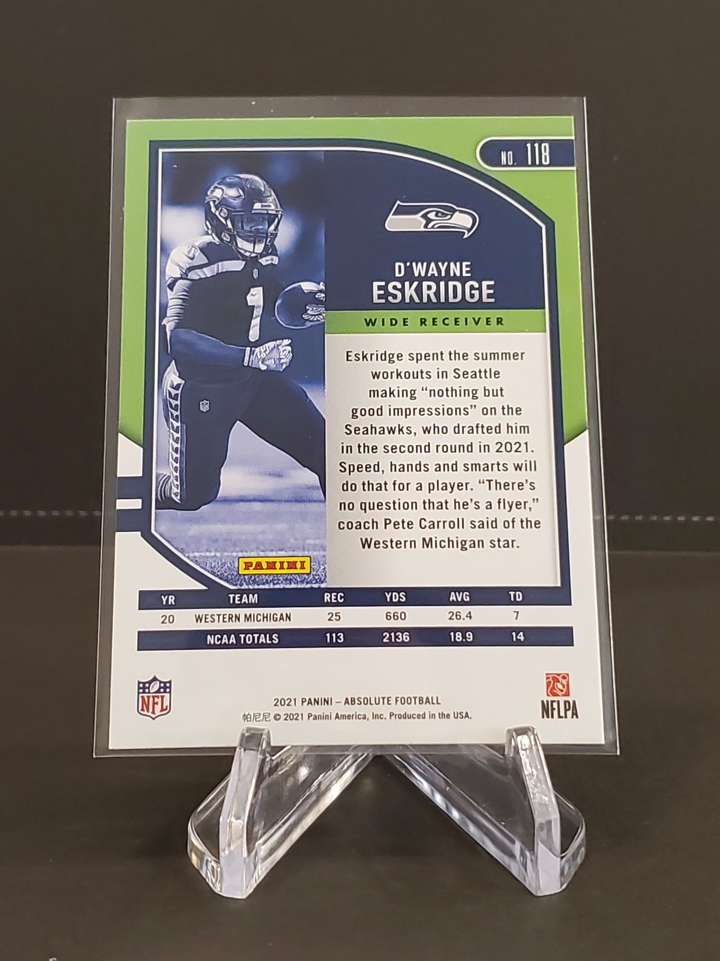 D'Wayne Eskridge 2021 Panini Absolute RC #