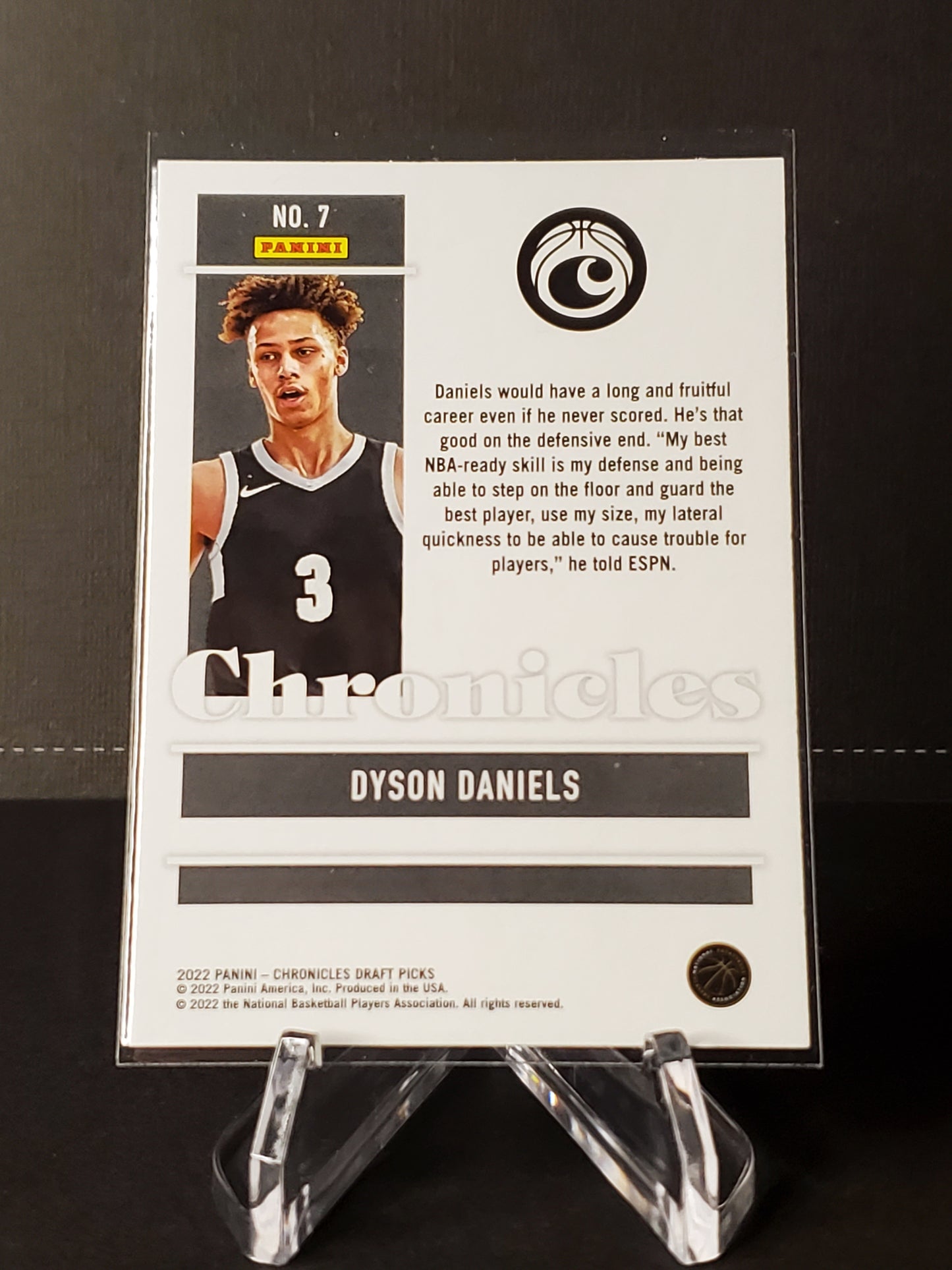 Dyson Daniels 2022 Panini Chronicles RC #7