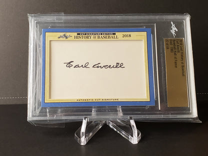 Earl Averill 2018 Leaf History of Baseball Cut AUTO #'d 21/44