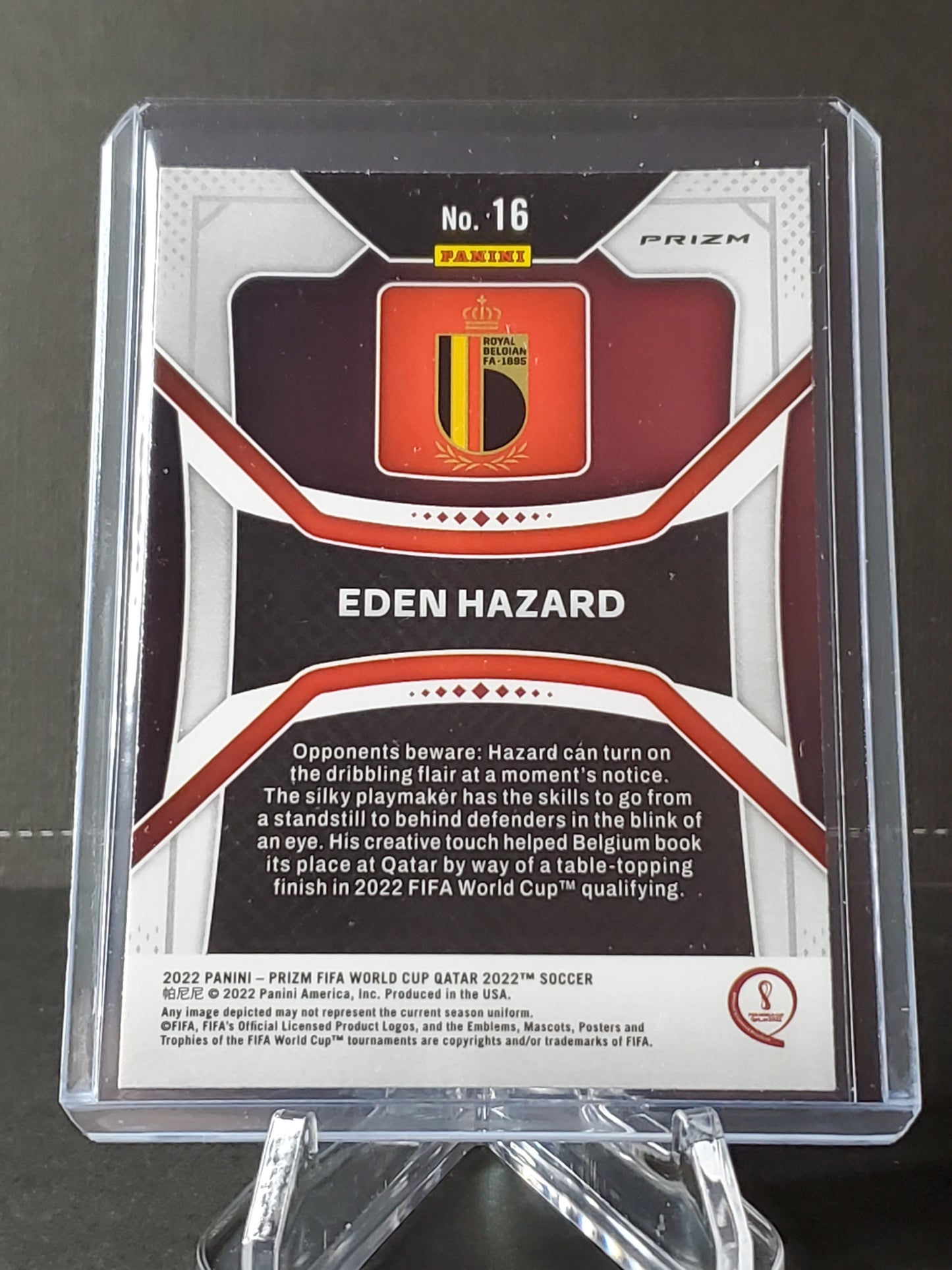 Eden Hazard 2022 Panini World Cup Qatar Green Wave Prizm #16