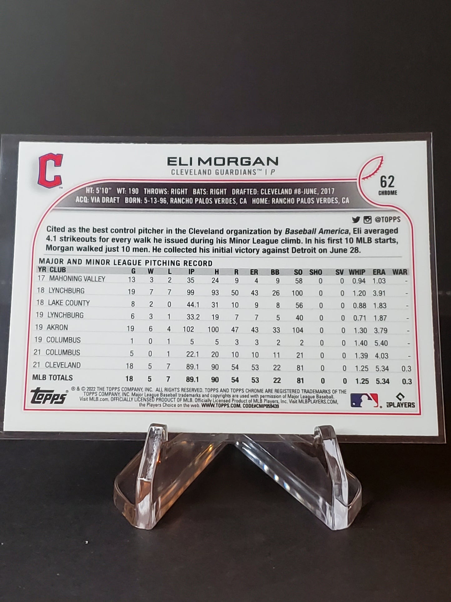 Eli Morgan 2022 Topps Chrome RC #62