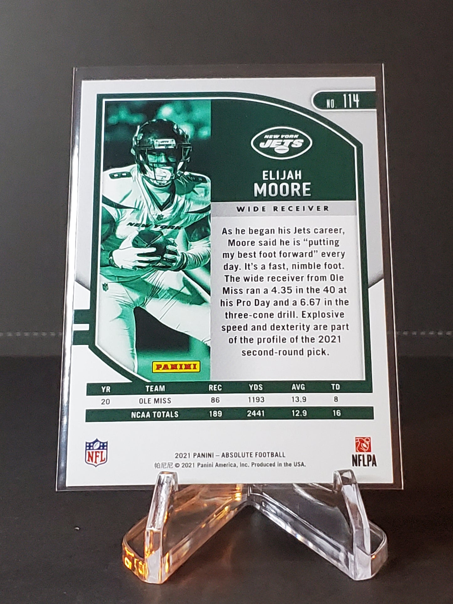 Elijah Moore 2021 Panini Absolute RC #114