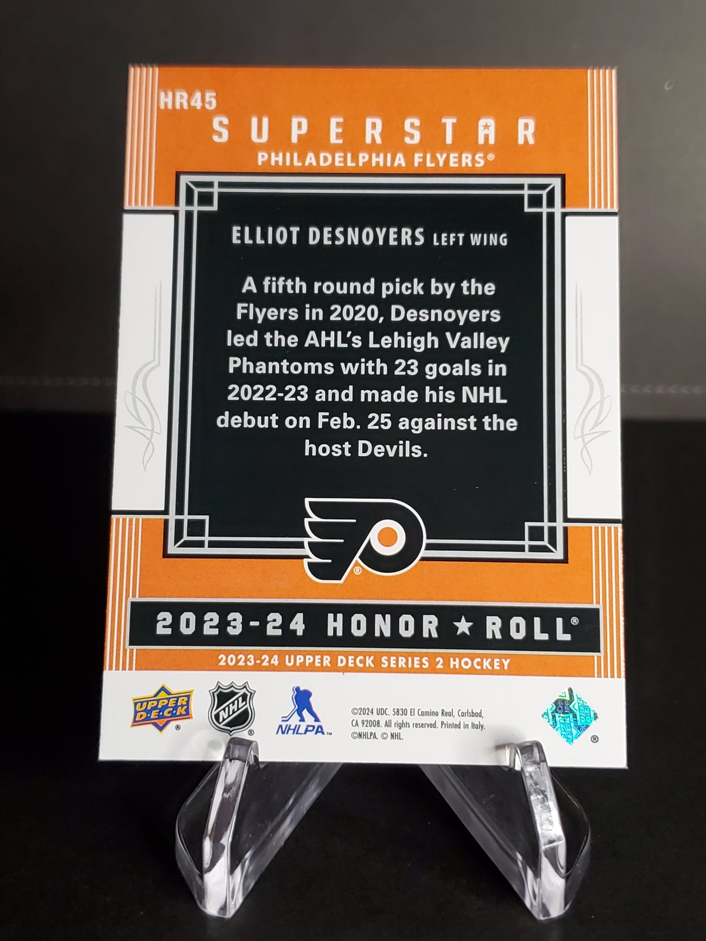 Elliot Desnoyers 2023/24 Upper Deck Series 2 Honor Roll #HR45