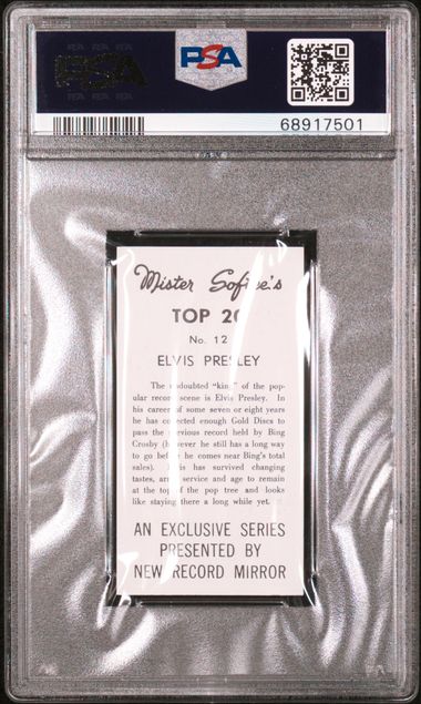 1963 Mister Softee's Top 20 Complete Set (20) Elvis PSA 9, Sinatra CGC 8 - RARE