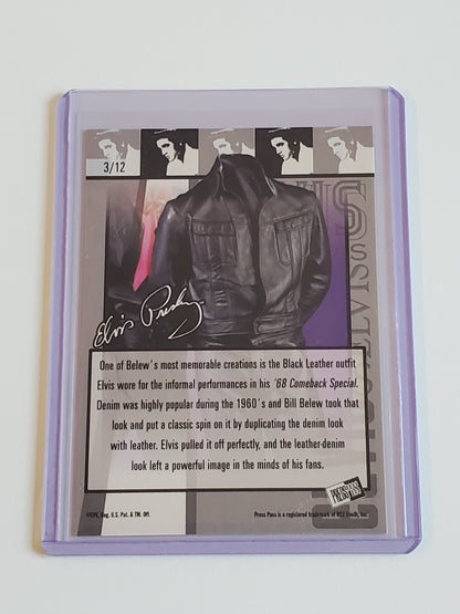 Elvis Presley 2006 Press Pass Elvis Lives Fashions Foil Black Leather Outfit 3/12