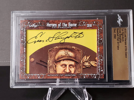Enos Slaughter 2018 Leaf Heroes of the Game Cut AUTO