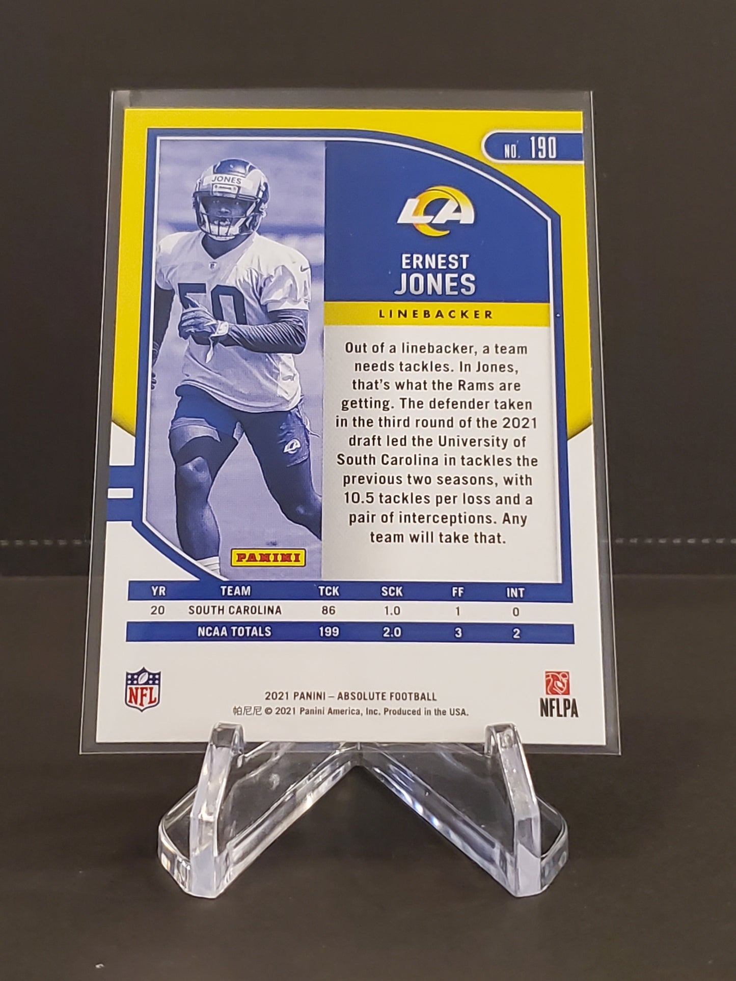 Ernest Jones 2021 Panini Absolute RC #190