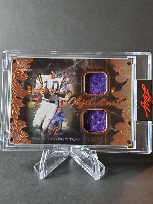 Fran Tarkenton 2021 Leaf Art of Sport - Object of Art - Dual Jersey Patch #ODA-09: /30